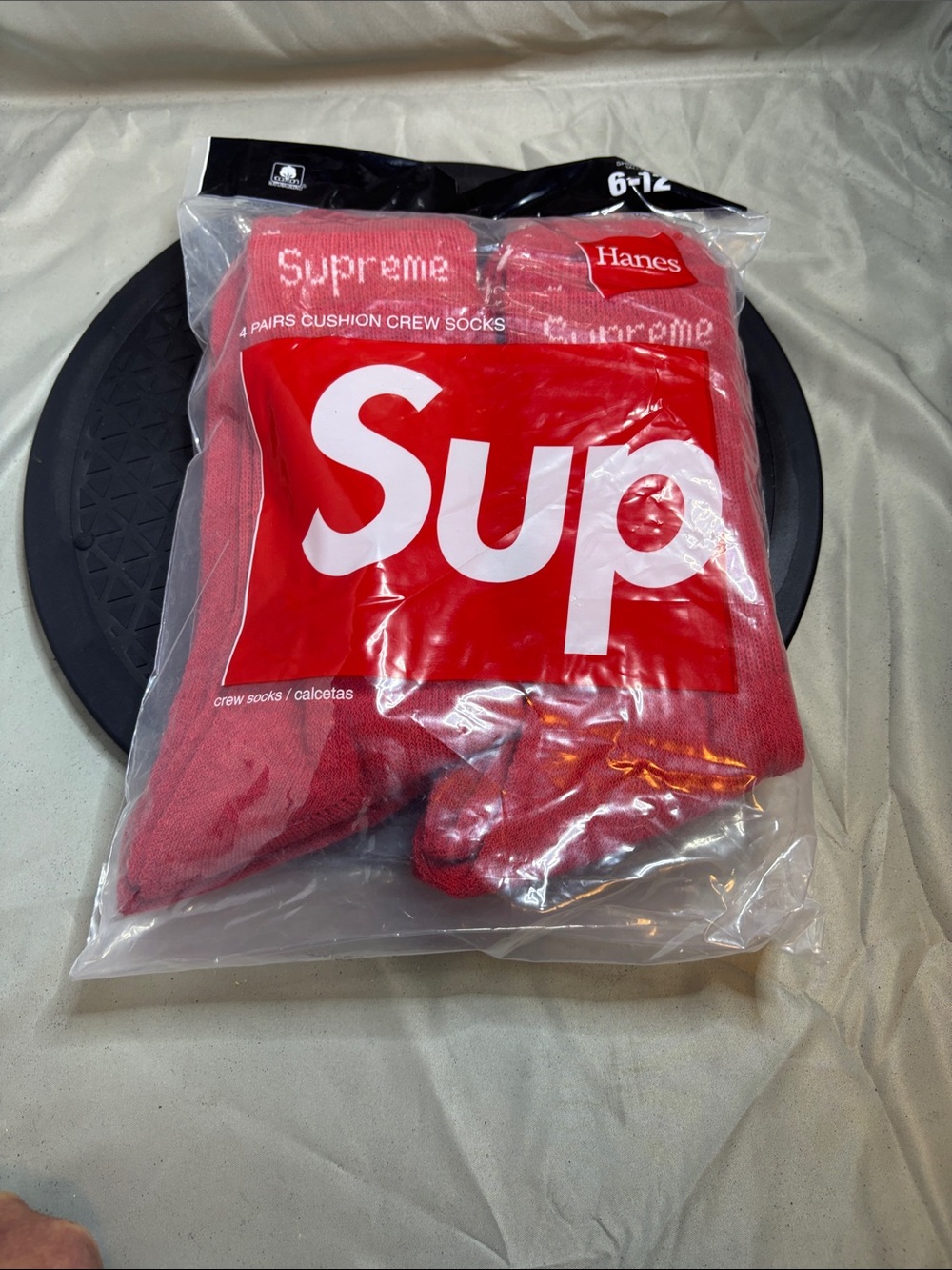 Red supreme Cushion Crew Socks - Pack of 4